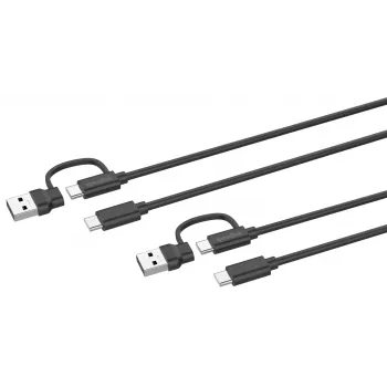 Cable USB 3.2 Gen 1 (3.1 Gen 1) Speedlink SL-460101-BK, 3 m, USB A/USB C a USB C, negro
