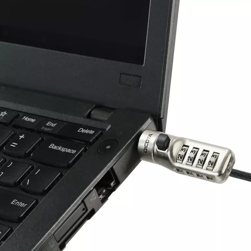 Cable de seguridad DICOTA D31933 antracita 2m candado de combinación