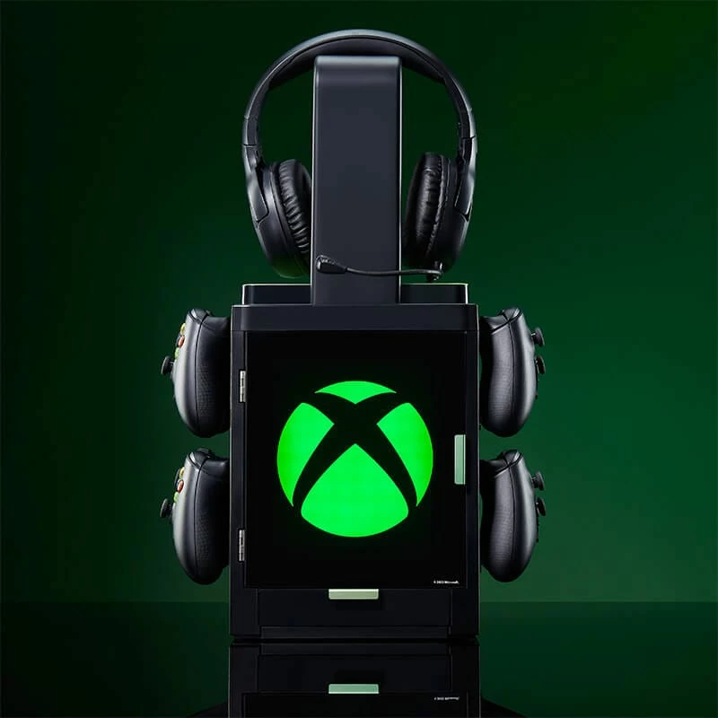 Numskull Games Estuche oficial de juegos Xbox, soporte para discos de juegos, Xbox, negro, con cable