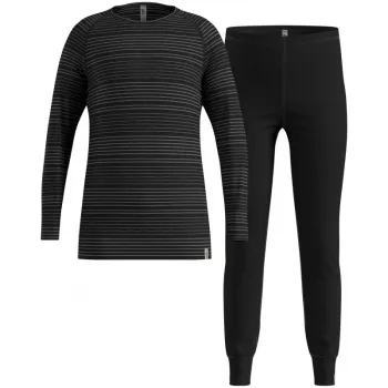 Conjunto largo Odlo ACTIVE WARM ECO SET ropa interior niños, talla 140 cm, negro y gris