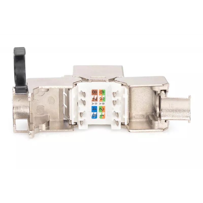 Módulo keystone Digitus CAT 8.1 RJ-45 apantallado plano blanco