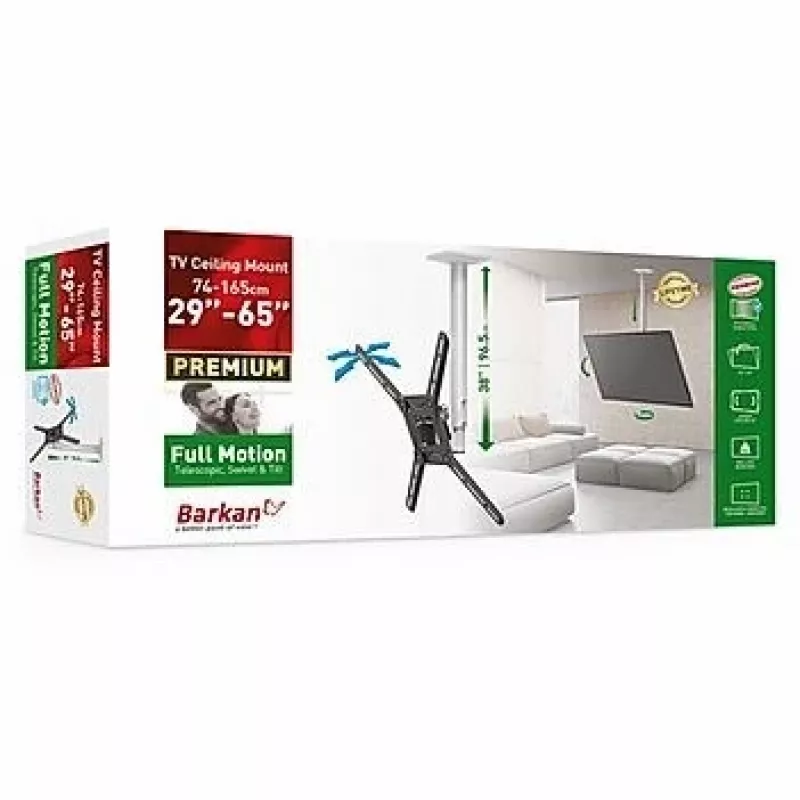 Barkan 3500 soporte de techo para TV, totalmente articulado, 13-65", 40 kg, blanco