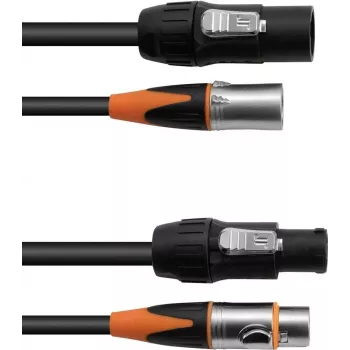 EUROLITE cable combinado DT-2 DMX IP T-Con XLR de 3 pines 5 m — cable de conexión DMX/IP