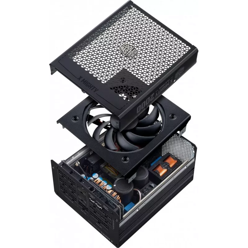 Fuente de alimentación Cooler Master X Mighty Platinum 2000W 230V, ATX 24 polos, 80 PLUS Platinum, negra, ventilador de 12 cm