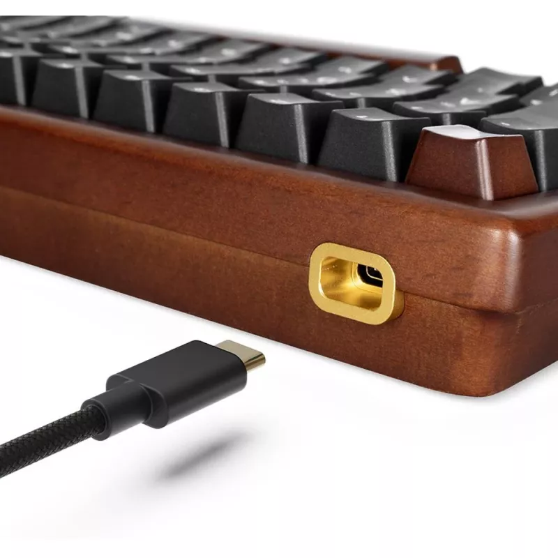 Teclado Sharkoon 100068081 Home USB QWERTZ alemán negro madera 75%