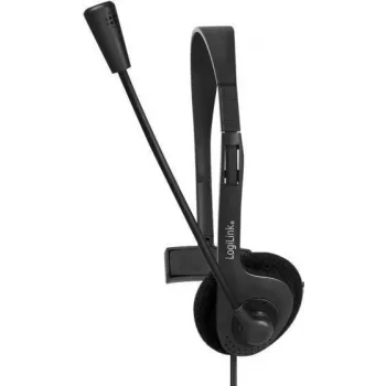 LogiLink HS0054 - headset - on-ear - con cable - conector jack de 3,5 mm - negro