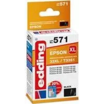Cartucho de tinta EDDING sustituye a Epson 33XL T3351 compatible individual negro EDD-571 - compatible - cartucho de tinta