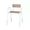 Taburete de ducha de madera con respaldo