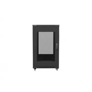 Armario rack independiente LANBERG FF01-6822-23B 22U, guías de 19 pulgadas, 1159×600×800 mm, IP20, ruedas, cerradura con llave, negro