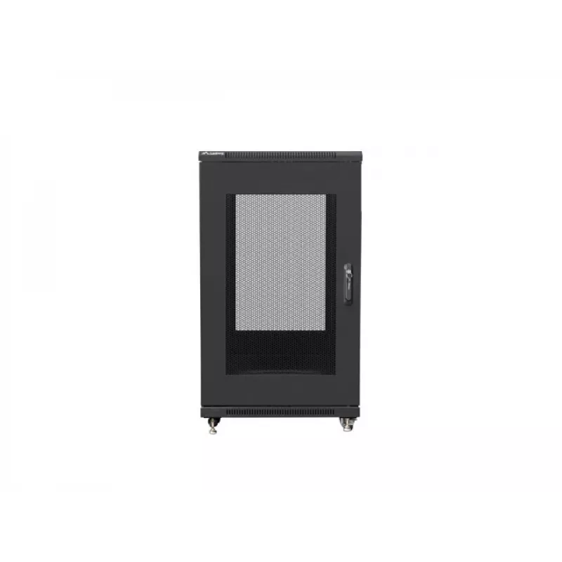 Armario rack independiente LANBERG FF01-6822-23B 22U, guías de 19 pulgadas, 1159×600×800 mm, IP20, ruedas, cerradura con llave, negro