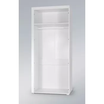 Armario ropero cama meble SAMBA blanco/blanco brillo, 900×550×2030 mm, 1 balda