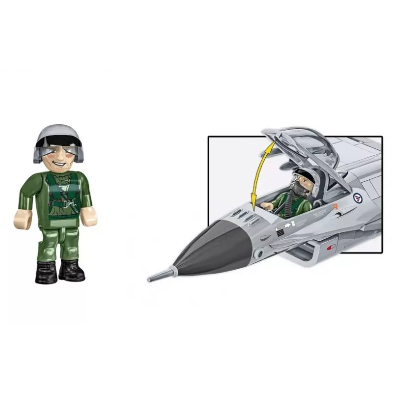 Set de construcción Cobi F-16AM Fighting Falcon, 495 piezas, maqueta a escala
