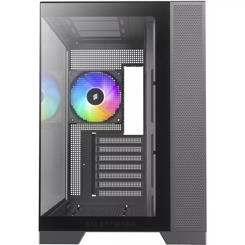 Caja PC Silentware View A-RGB negra VIEWSchwarz — caja mid-tower con iluminación A-RGB