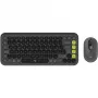 Logitech POP ICON COMBO Swiss, Grafito/Verde, Bluetooth, Swiss, 920-013275