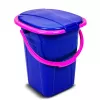 Cubo de inodoro portátil para camping GreenBlue GB320BR 19L viaje festival con asa asiento desmontable - Azul marino y rosa