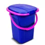 Cubo de inodoro portátil para camping GreenBlue GB320BR 19L viaje festival con asa asiento desmontable - Azul marino y rosa