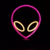 Lámpara de mesa MANTA SNL86PK Style Neon Lights UFO rosa – lámpara de neón decorativa en rosa