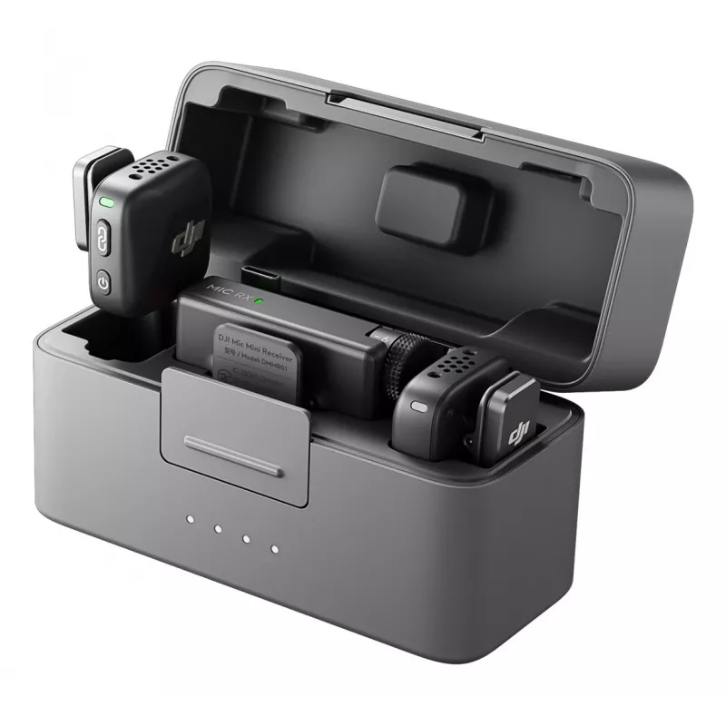 DJI Mic Mini (2 TX + 1 RX + estuche de carga) kit de micrófono inalámbrico - gris oscuro