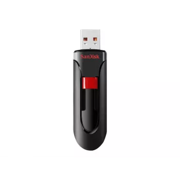 Memoria USB SANDISK Cruzer Glide 32 GB USB Type-A 2.0, diseño deslizante, protección por contraseña, negro/rojo