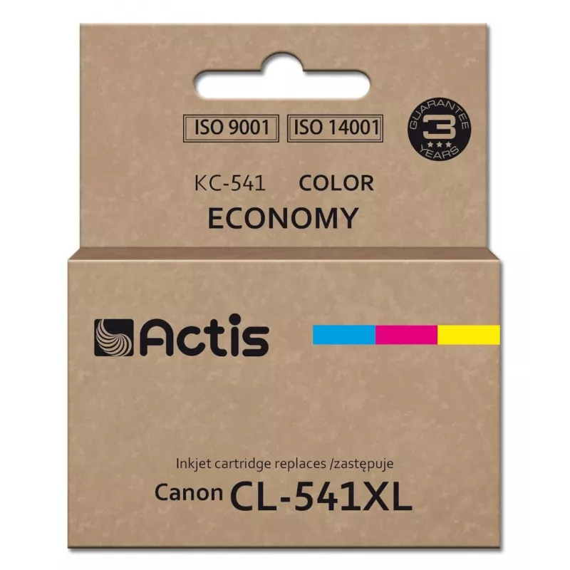 Tinta Actis KC-541 para impresoras Canon (sustituto de CL-541XL) Supreme, 18 ml, azul, amarillo, magenta.