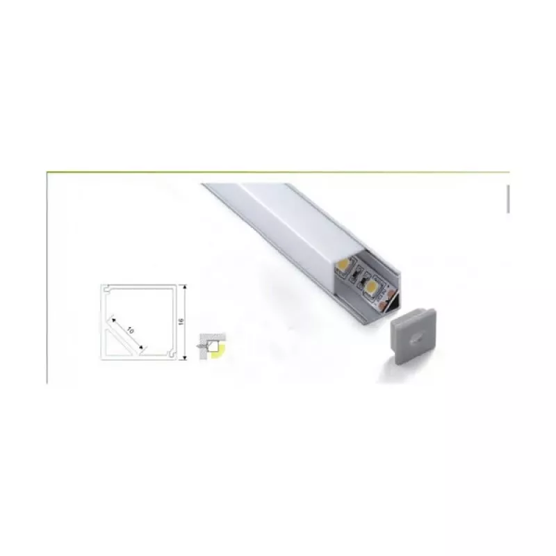Synergy 21 S21-LED-PR20197 - Perfil modular - blanco - aluminio - 2 m (S21-LED-PR20197)