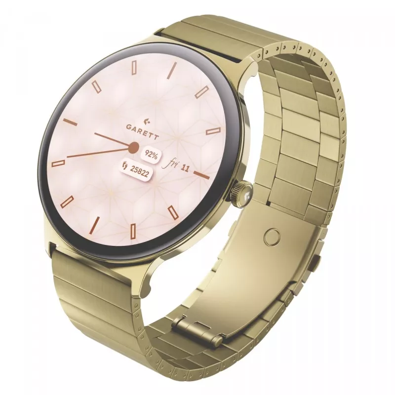 Smartwatch Garett Verona 2 Gold Steel con Bluetooth y medidor de frecuencia cardíaca