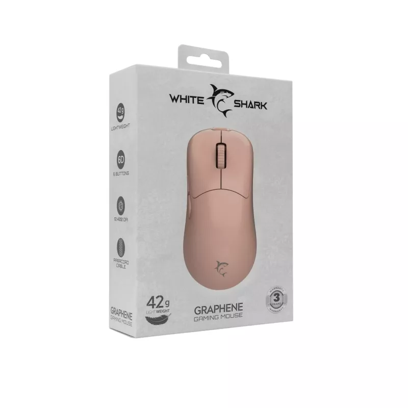 Ratón White Shark GM-5014 Graphene Pink USB