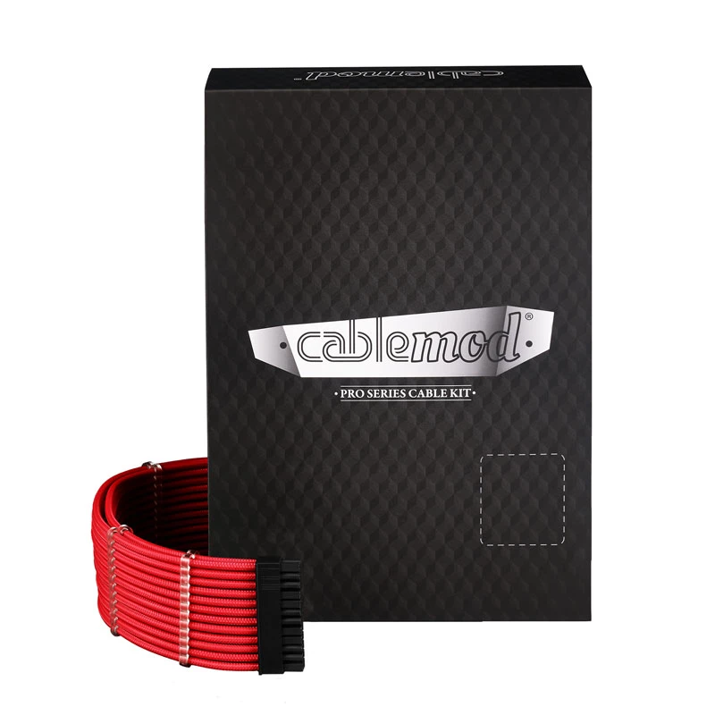 Kit de cables 12VHPWR modulares con funda CableMod RT-Series Pro ModMesh StealthSense Red – CM-PRTS-16X2KIT-NKR-R