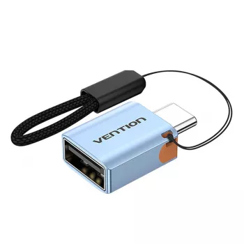 Adaptador USB-C a USB-A Vention CUBH0, USB 3.1, 5 Gbit/s, 3 A, carcasa de aluminio, gris