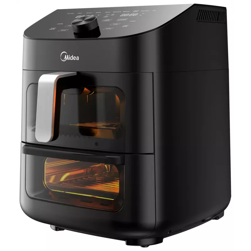 Freidora de aire Midea MAD1100DADK, 1850 W, capacidad dual 4,4/6,4 L