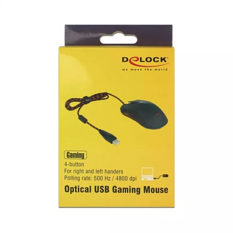 Ratón gaming DeLOCK 12531 ambidiestro USB Type-A óptico 4800 DPI