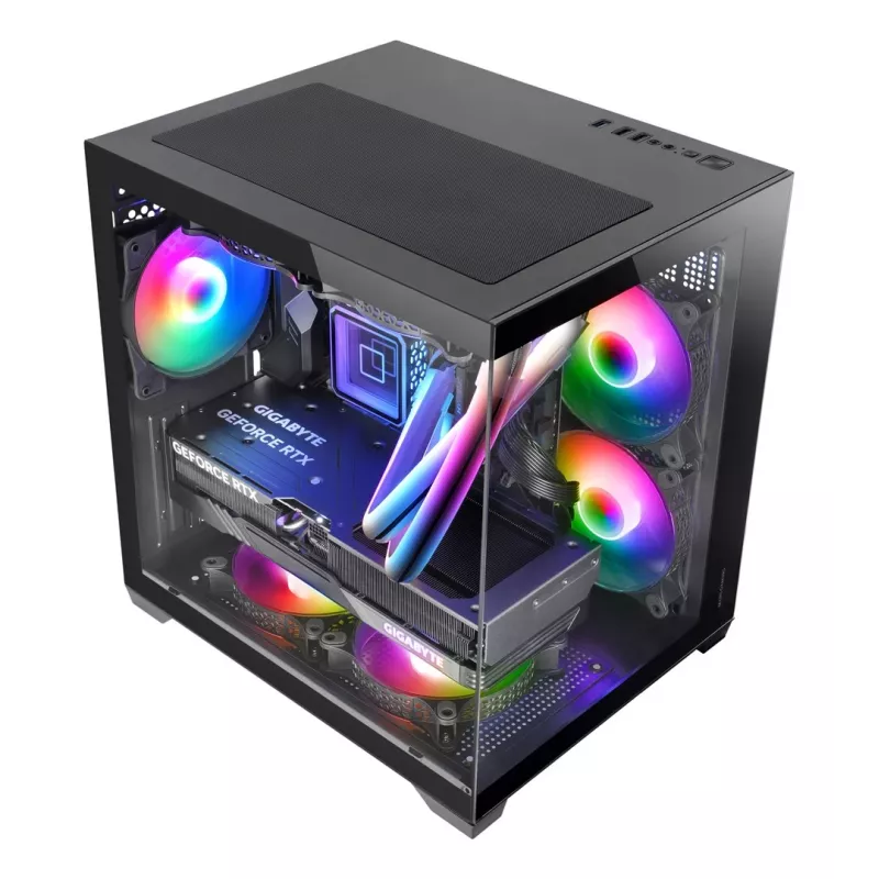 Mars Gaming MC-VIEW2 Mini Tower negro