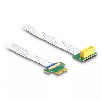 Tarjeta riser DeLOCK PCI Express x1 macho a ranura x1 en ángulo de 90° con cable FPC de 30 cm