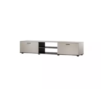 Mueble TV Cama Meble SOHO 180x43x37 cm – superficie color cashmere, marco negro