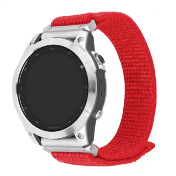 Correa de repuesto de nailon de 22 mm FIXED para Garmin QuickFit 160–210 mm Rojo
