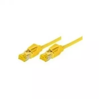 Tecline Premium - cable de parcheo - RJ-45 (M) a RJ-45 (M) - 50 cm - SFTP, PiMF - cable Cat.7 (cable) / CAT 6a (puertos) - apantallado, libre de halógenos, protección de lengüeta - amarillo (70700Y)