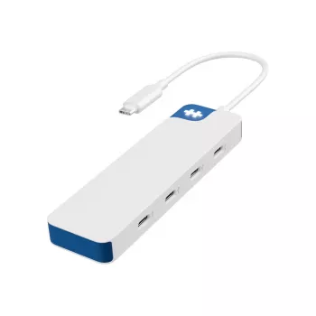 Hub USB-C Hyper HyperDrive Flex de 4 puertos, blanco/azul | HD5201BUGL