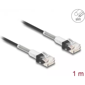 Cable de red DeLOCK RJ45 Cat.6A UTP fino 1m negro