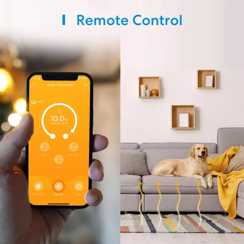 Termostato Meross MTS200BHK termostato inteligente Wi‑Fi para el hogar, modelo MTS200BHK (EU)