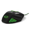 Ratón gaming con cable ESPERANZA EGM201G — para diestros, óptico 2400 DPI, 7 botones, USB Type-A, cable 1,5 m, negro/verde