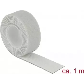 Cinta de velcro DELOCK 18278 — gris, 20 mm × 1 m, 1 ud.