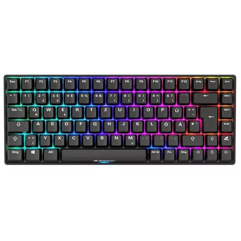 Teclado gaming mecánico Sharkoon Skiller SGK50S3 PBT negro amarillo RGB