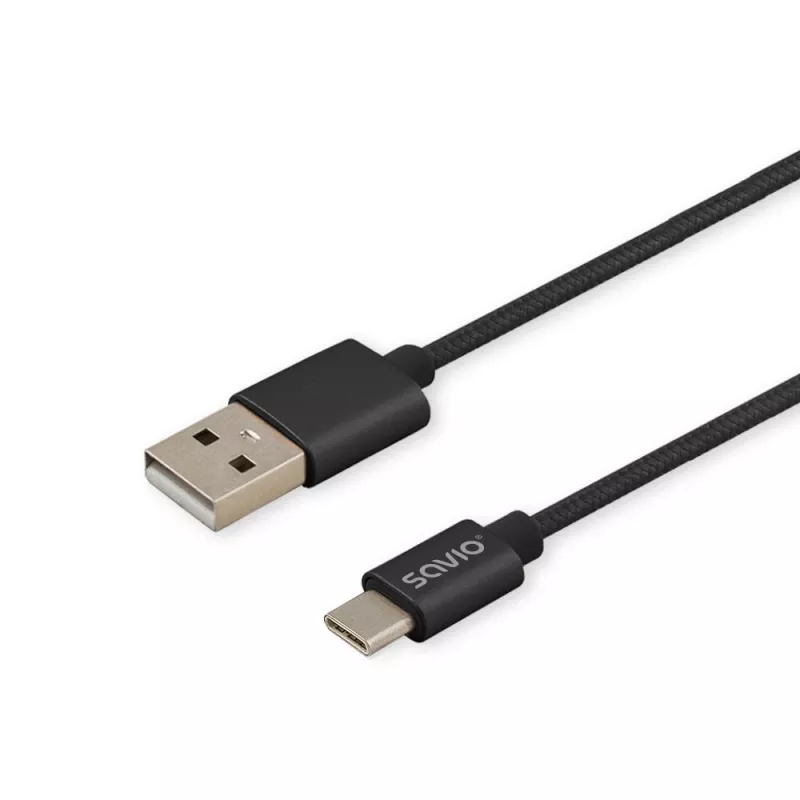 Cable USB Savio CL-129 2 m USB 2.0 USB A USB C negro