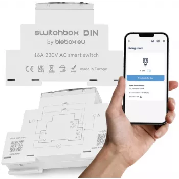 Módulo de relés bleBox Switchbox 36806 — unidad de relés de 8 canales para carril DIN