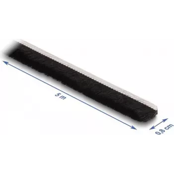 Perfil de cepillo DeLOCK autoadhesivo 8 mm longitud 5 m negro