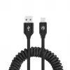 Cable de datos USB a Lightning Tellur Extendable 3A, 1,8 m, negro