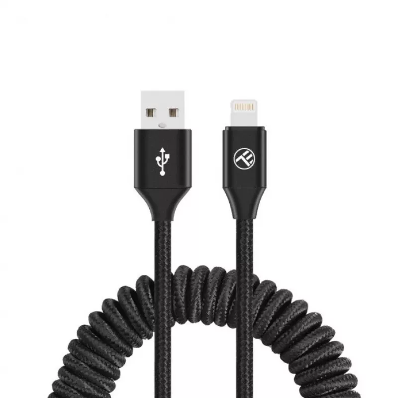 Cable de datos USB a Lightning Tellur Extendable 3A, 1,8 m, negro