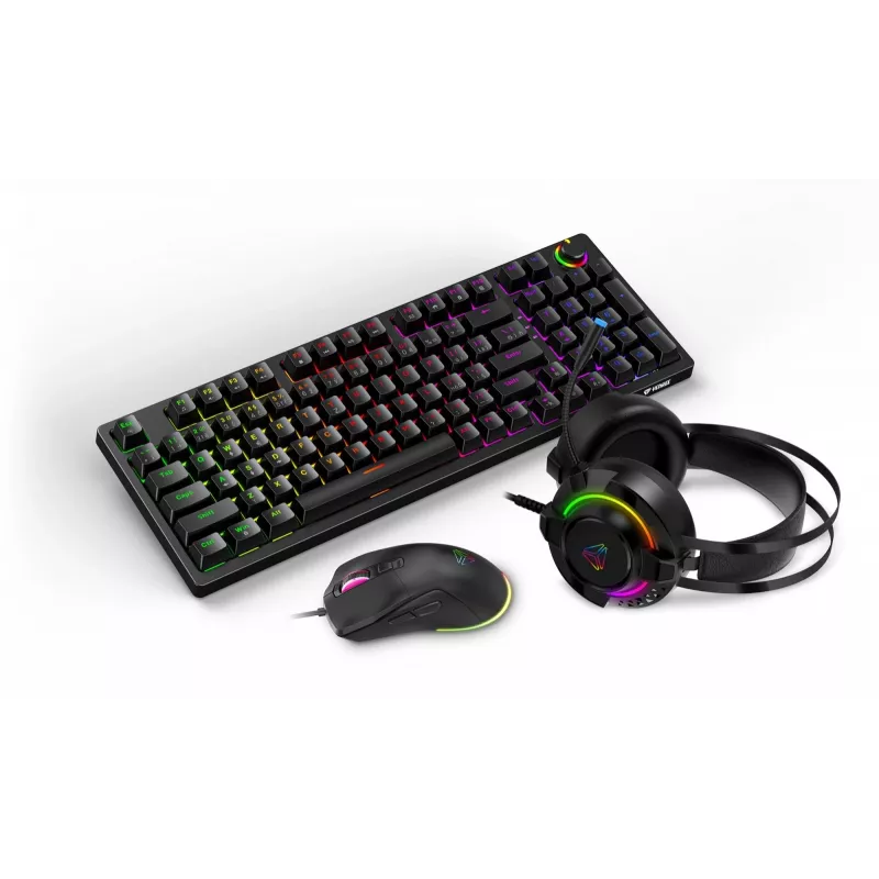Set gaming Yenkee YGS 03 ECLIPSE 3 en 1 (teclado, ratón, auriculares con micrófono)