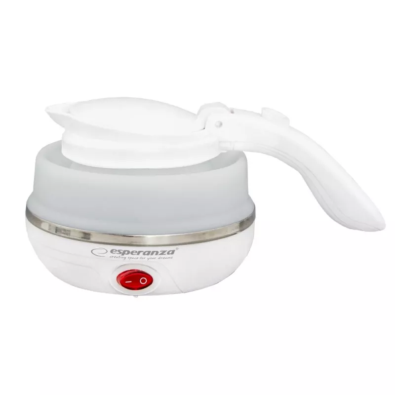 Hervidor eléctrico ESPERANZA EKK023 — 0,5 l, 750 W, blanco, acero inoxidable y plástico