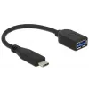 Cable USB DeLOCK USB 3.1 Gen 2 Type-C/Type-A 0,1 m negro